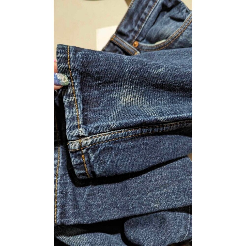 Levis 505 Jeans Mens 33x30 Blue Denim Distressed Well Loved Straight Leg Jeans - Picture 9 of 10